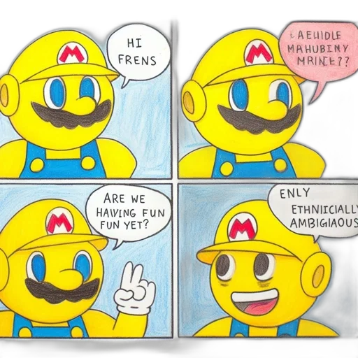 mask, hat, comic book art, concept art, comical, four-panel, sequence, features transparent PNG cut-out