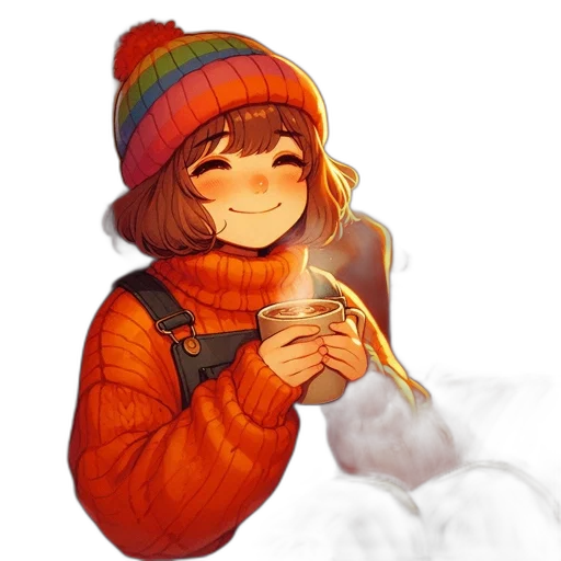hat, jacket, staff, face, watercolor, pixel art, concept art, fantasy art transparent PNG cut-out