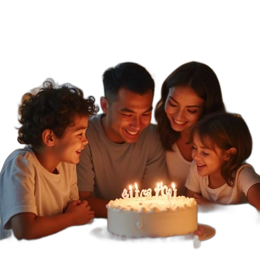 photorealistic, 3d render, birthday, party transparent PNG cut-out