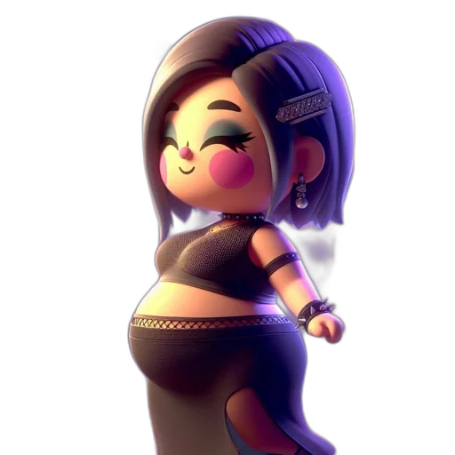dress, staff, concept art, 3d render, cartoon, cyberpunk, dark, female transparent PNG cut-out