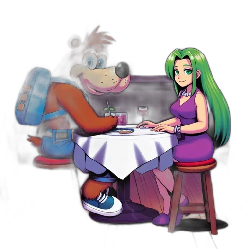 food, furniture, robot, staff, concept art, pixel art, vaporwave, cartoon transparent PNG cut-out