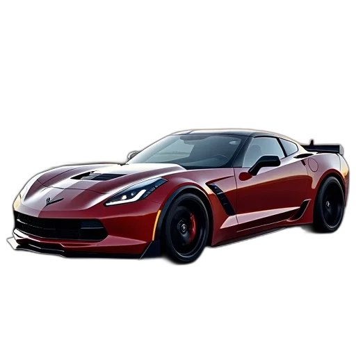 car, photorealistic, 3d render, concept art, cartoon, 2014, chevrolet, corvette transparent PNG cut-out