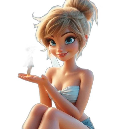 dress, staff, jewelry, concept art, 3d render, fantasy art, cartoon, fire transparent PNG cut-out
