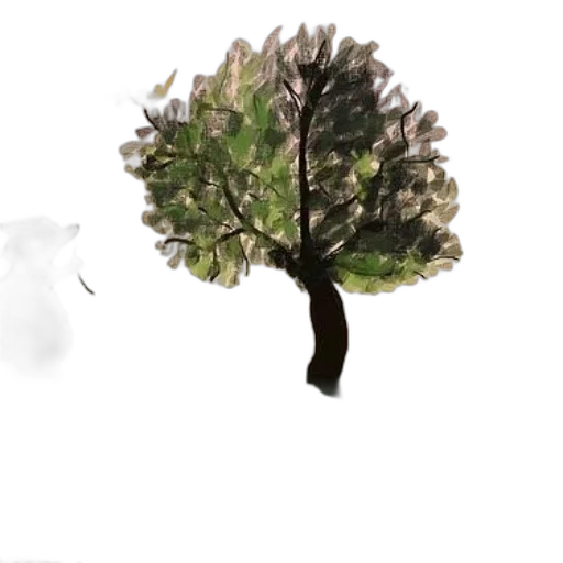 tree, crown, hair, hat, concept art, 3d render, photorealistic, watercolor transparent PNG cut-out