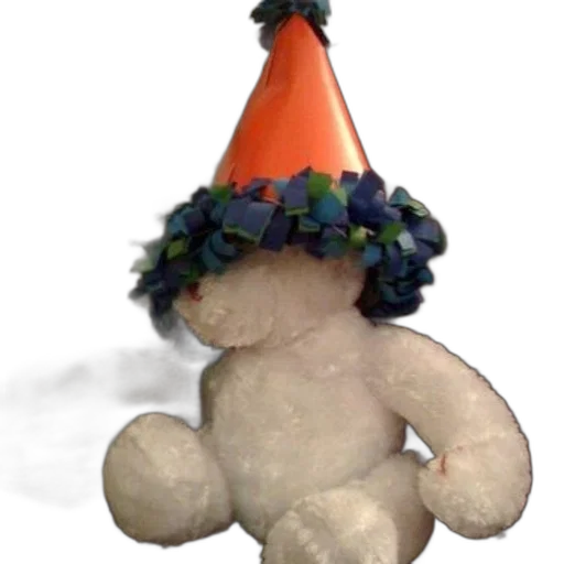 hat, staff, crown, creature, 3d render, photorealistic, white, teddy transparent PNG cut-out