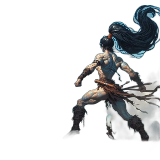hair, weapon, sword, staff, concept art, fantasy art, comic book art, pixel art transparent PNG cut-out