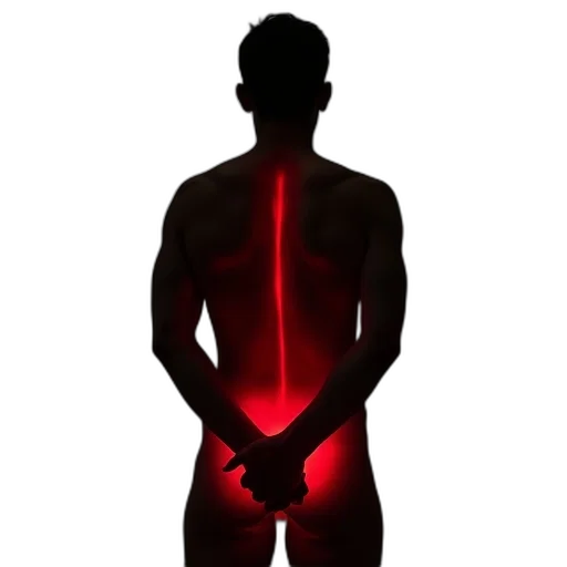 staff, robot, jacket, neon lights, person, red, glowing, outline transparent PNG cut-out