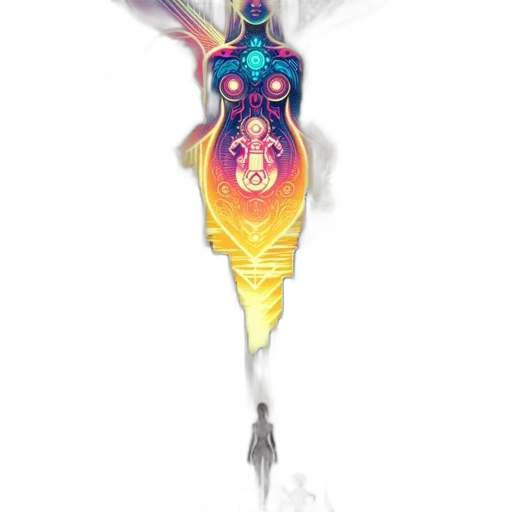 dress, robot, staff, weapon, concept art, fantasy art, pixel art, watercolor transparent PNG cut-out