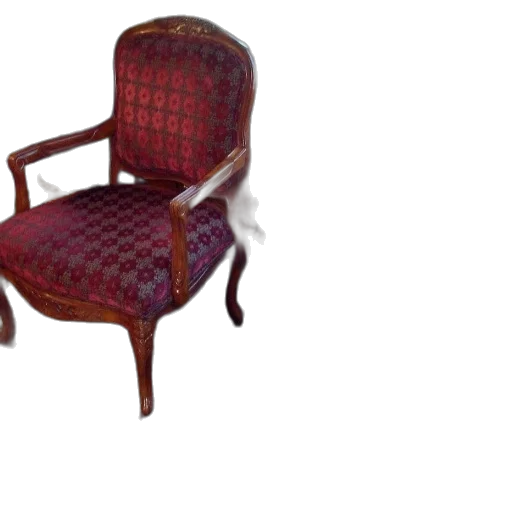 furniture, crown, dress, shoes, 3d render, photorealistic, vintage-style, armchair transparent PNG cut-out