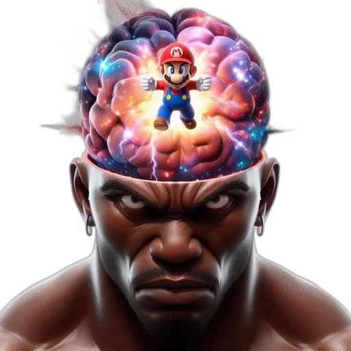 face, hat, crown, mask, concept art, 3d render, pixel art, comic book art transparent PNG cut-out