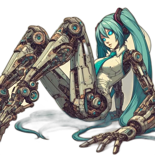 robot, weapon, concept art, cyberpunk, fantasy art, anime, blue, monochrome transparent PNG cut-out