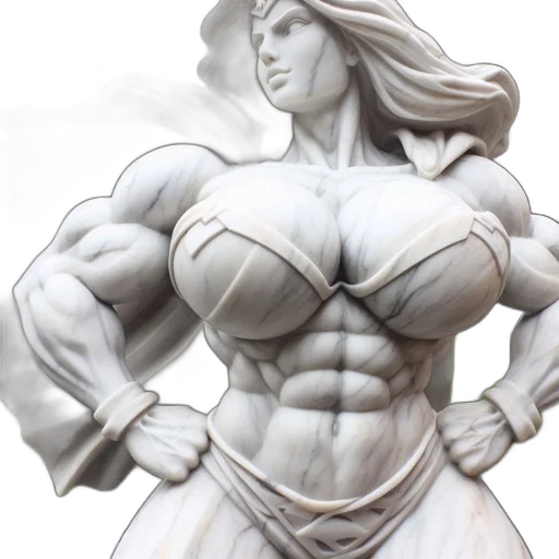 3d render, concept art, photorealistic, comic book art, imposing, detailed, marble, sculpture transparent PNG cut-out