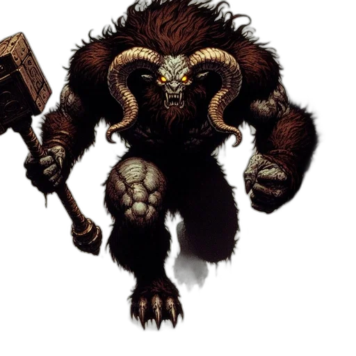 creature, animal, staff, concept art, fantasy art, ominous, beast, wielding transparent PNG cut-out