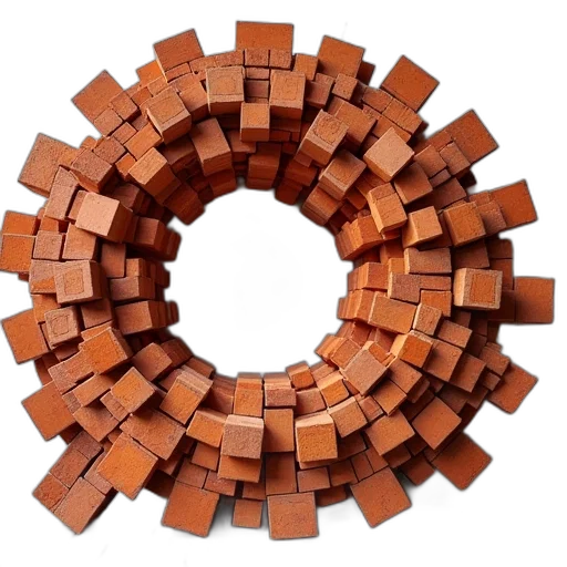 furniture, jewelry, building, 3d render, earth tones, art, brick, sculpture transparent PNG cut-out