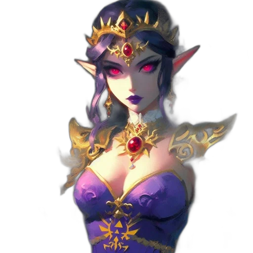 crown, jewelry, dress, staff, fantasy art, concept art, pixel art, watercolor transparent PNG cut-out