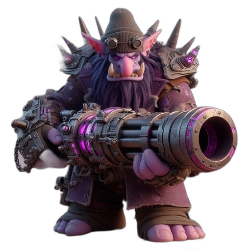weapon, staff, hat, concept art, fantasy art, 3d render, anthropomorphic, creature transparent PNG cut-out