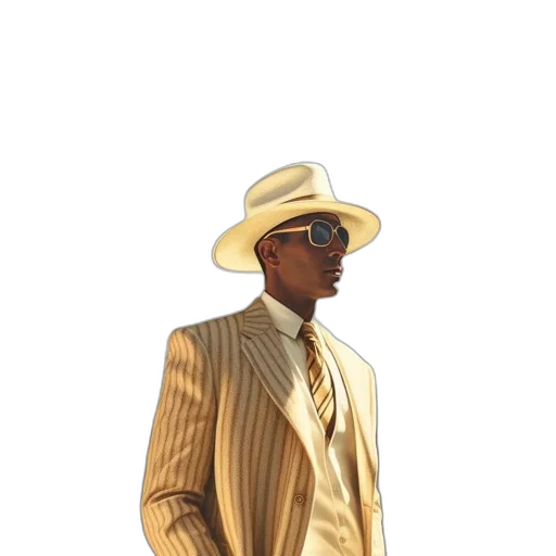 hat, jacket, staff, concept art, comic book art, cartoon, pixel art, earth tones transparent PNG cut-out