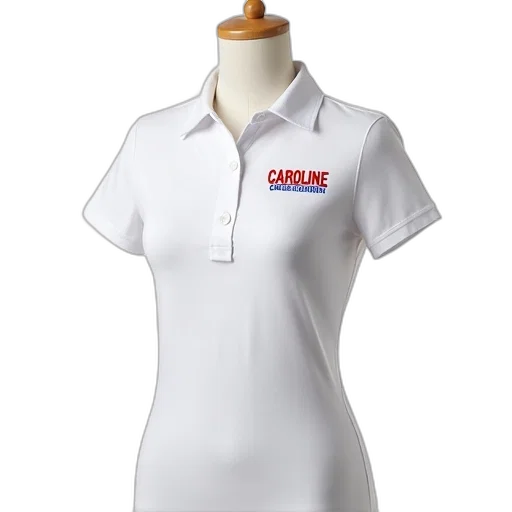 staff, dress, white, polo, shirt, red, blue, logo transparent PNG cut-out
