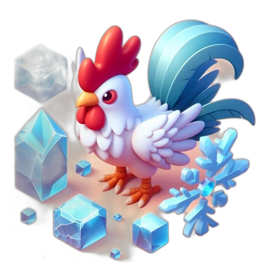 jewelry, 3d render, pixel art, concept art, fantasy art, vibrant, 3d-rendered, rooster transparent PNG cut-out