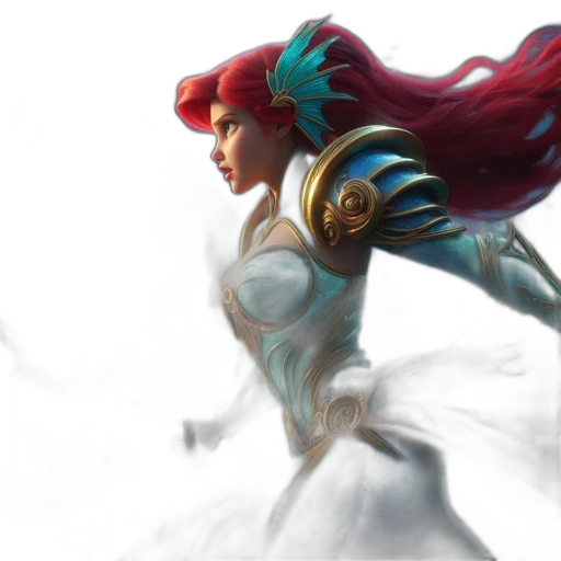 sword, fantasy art, concept art, 3d render, comic book art, warrior, woman, wearing transparent PNG cut-out