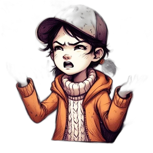 hat, jacket, watercolor, concept art, comic book art, pixel art, earth tones, monochrome transparent PNG cut-out
