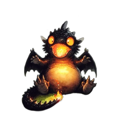 dragon, creature, staff, animal, concept art, pixel art, 3d render, fantasy art transparent PNG cut-out