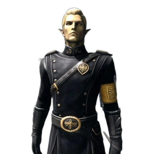 staff, jacket, concept art, 3d render, fantasy art, dark, golden, elite transparent PNG cut-out