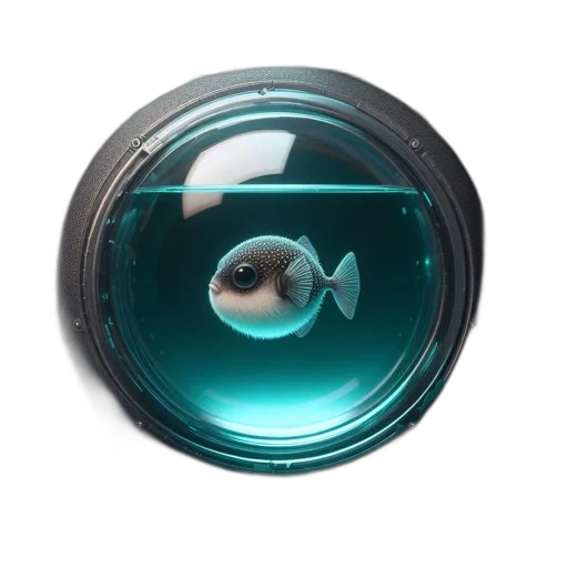 animal, jewelry, creature, robot, 3d render, photorealistic, concept art, underwater transparent PNG cut-out