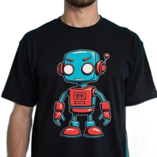 robot, 3d render, cyberpunk, concept art, comic book art, man, wearing, black transparent PNG cut-out