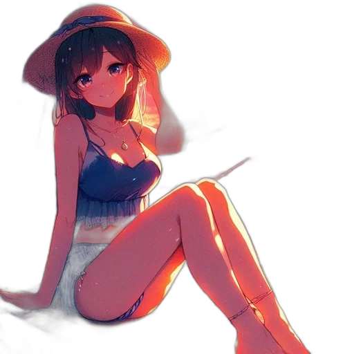 hat, umbrella, dress, weapon, anime, watercolor, concept art, pixel art transparent PNG cut-out