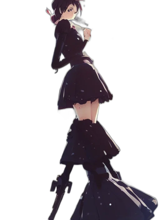 dress, staff, weapon, robot transparent PNG cut-out