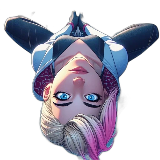 face, comic book art, anime, concept art, cyberpunk, blue, pastel, colorful transparent PNG cut-out