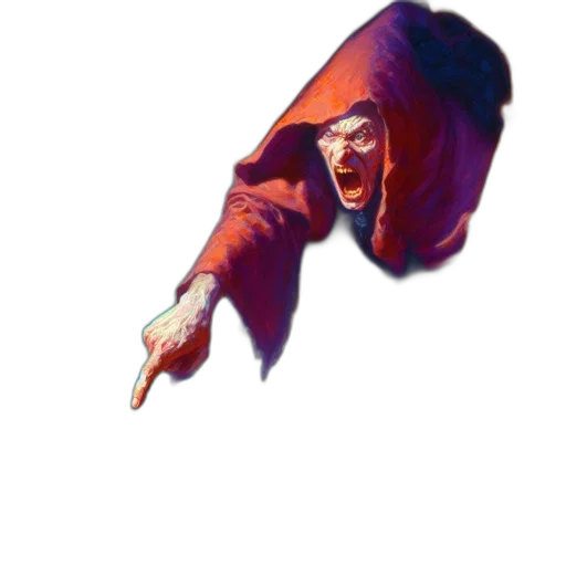 staff, face, creature, jacket, concept art, fantasy art, comic book art, pixel art transparent PNG cut-out