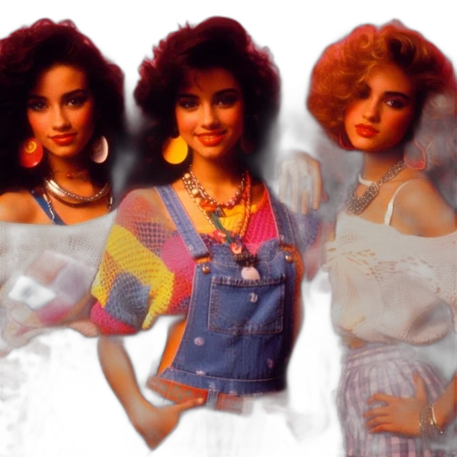 vaporwave, photorealistic, concept art, neon lights, neon, colorful, three, women transparent PNG cut-out