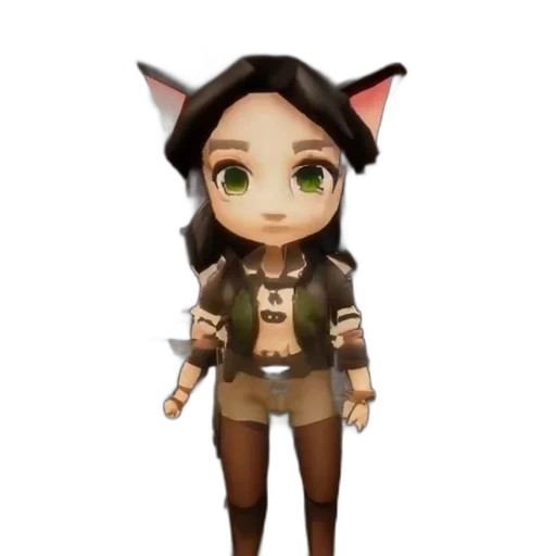 staff, animal, jacket, creature, 3d render, concept art, fantasy art, pixel art transparent PNG cut-out