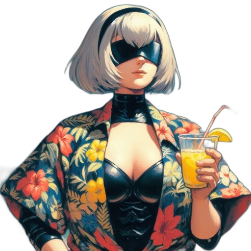 jacket, dress, robot, face, comic book art, cyberpunk, concept art, vaporwave transparent PNG cut-out