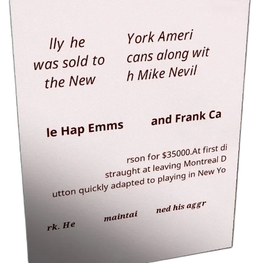 newspaper, clipping, mentions, sale, player, new, york, americans transparent PNG cut-out