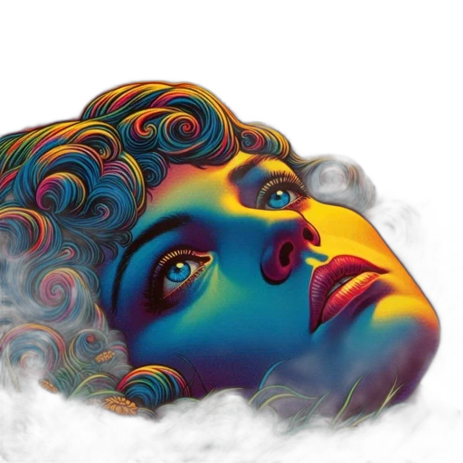 face, mask, hair, crown, photorealistic, fantasy art, concept art, watercolor transparent PNG cut-out