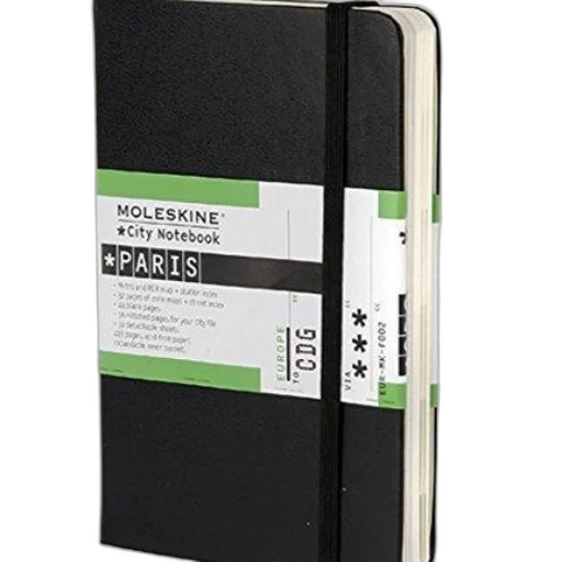 black, moleskine, city, notebook, paris, featuring, hardcover, elastic transparent PNG cut-out