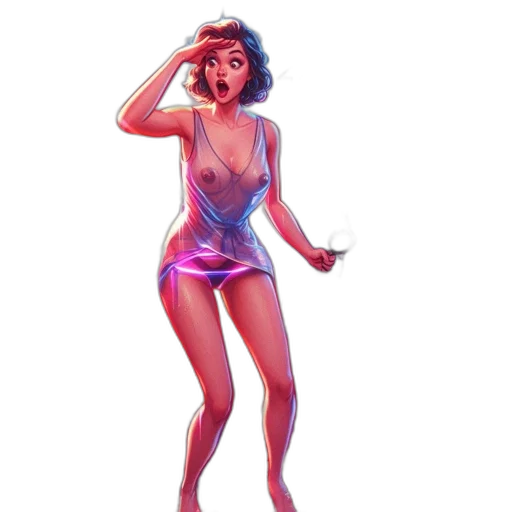 dress, robot, creature, jacket, concept art, vaporwave, cyberpunk, pixel art transparent PNG cut-out
