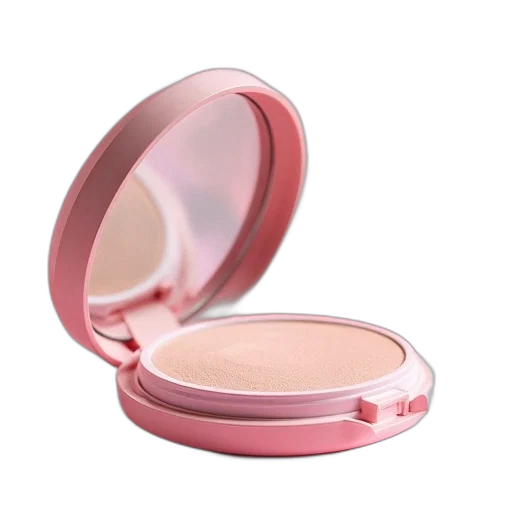 pastel, pink, cosmetic, powder, makeup, pocket, mirror transparent PNG cut-out