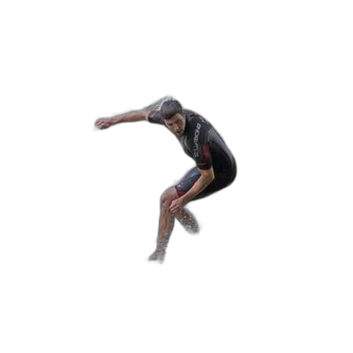 3d render, man, wetsuit, surfing, wave transparent PNG cut-out