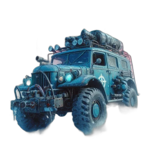 car, weapon, concept art, 3d render, comic book art, fantasy art, heavily-equipped, vehicle transparent PNG cut-out