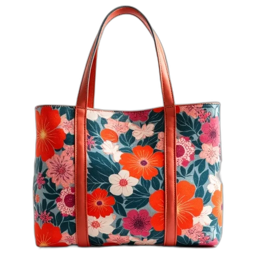 colorful, handmade, tote, bag transparent PNG cut-out