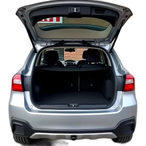 car, first, image, shows, interior, trunk, open, revealing transparent PNG cut-out