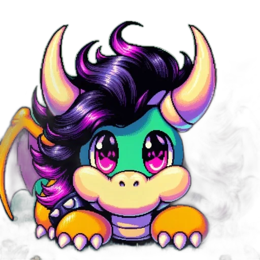 dragon, staff, pixel art, fantasy art, cartoon, vaporwave, pixelated, dragon-like transparent PNG cut-out