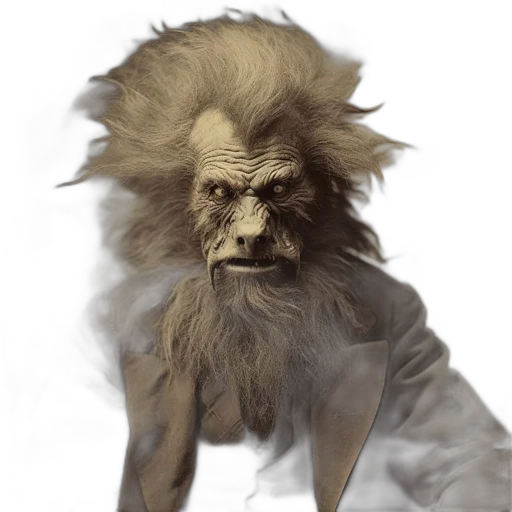 creature, animal, mask, hair, concept art, fantasy art, photorealistic, 3d render transparent PNG cut-out