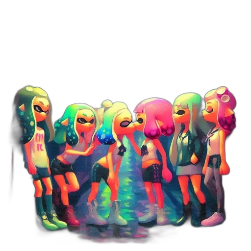 mask, dress, jacket, hair, concept art, vaporwave, pixel art, watercolor transparent PNG cut-out
