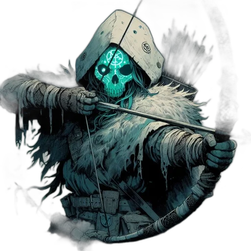 mask, sword, face, staff, concept art, fantasy art, comic book art, pixel art transparent PNG cut-out