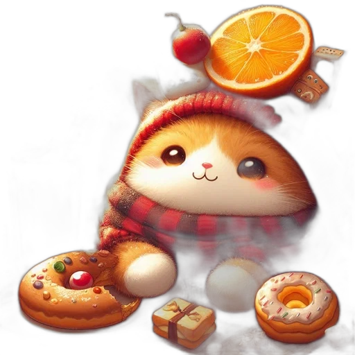 food, animal, concept art, oil painting, photorealistic, fantasy art, feline, dressed transparent PNG cut-out